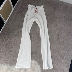 Naked wardrobe white flare leggings